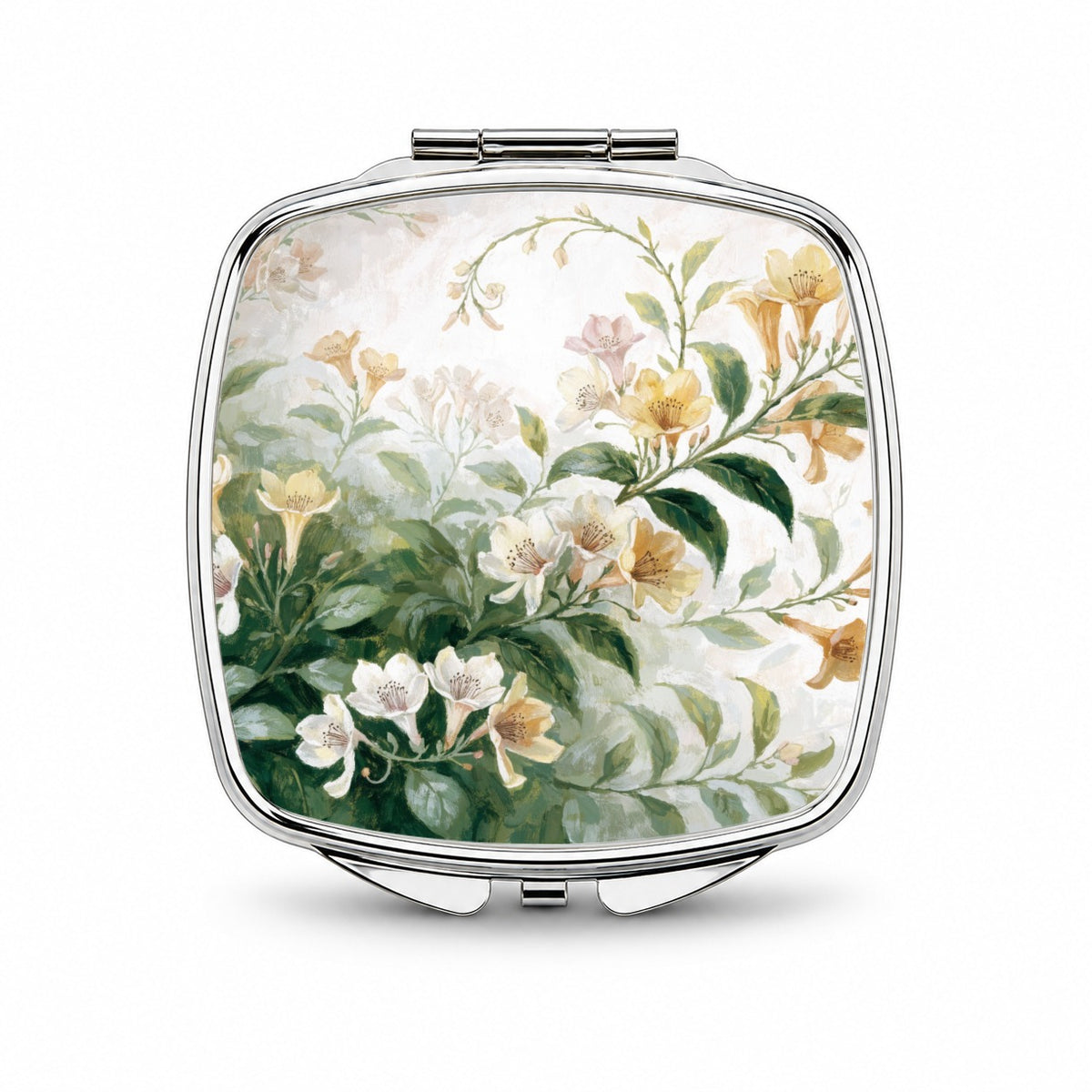 Honeysuckle Flowers Flowering Vine Small Travel Purse Handbag Pocket Makeup Compact Mirror
