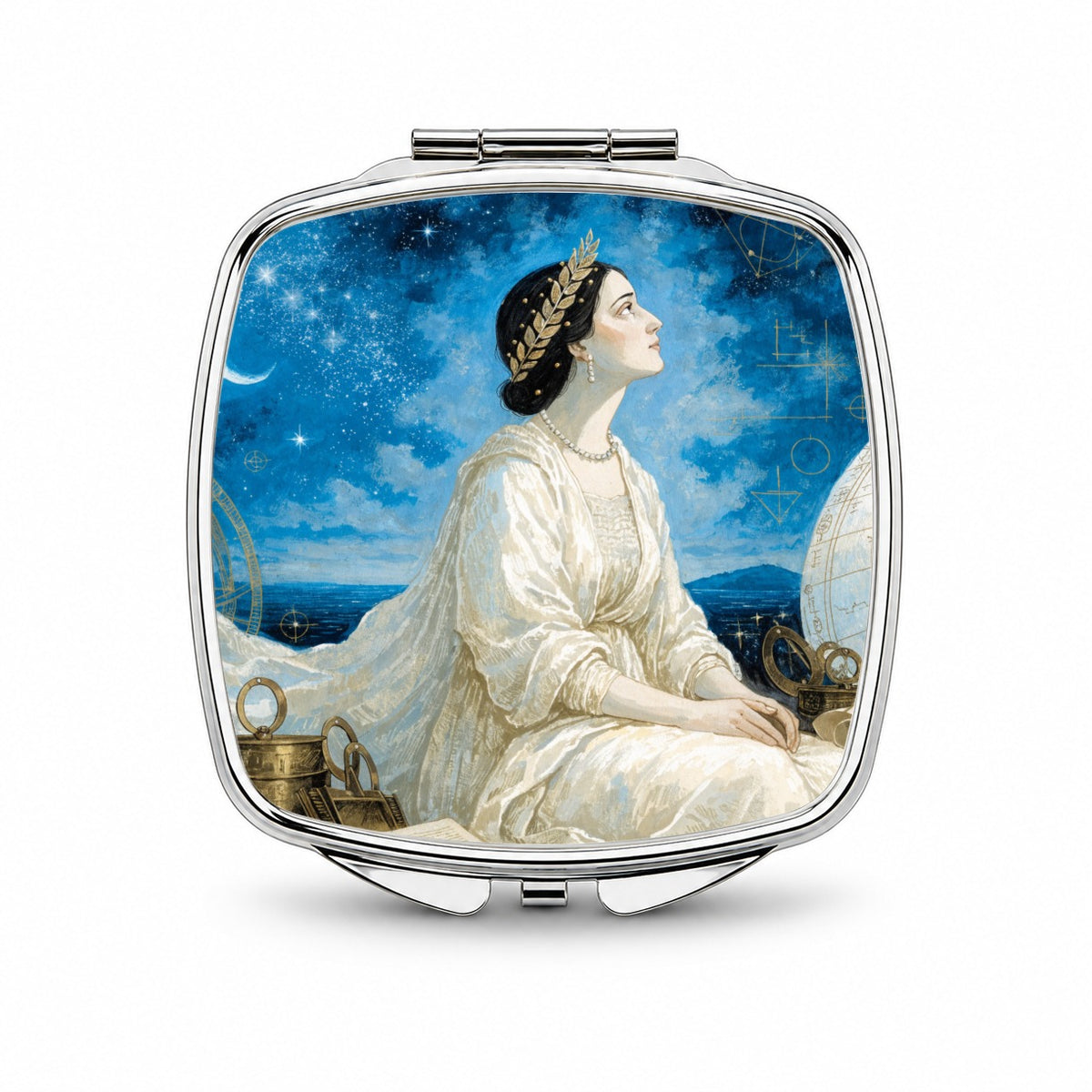 Hypatia Ancient Astronomer Small Travel Purse Handbag Pocket Makeup Compact Mirror