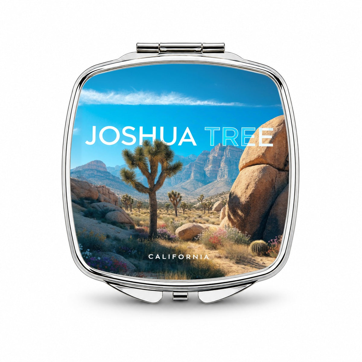 Joshua Tree California Travel National Park Small Travel Purse Handbag Pocket Makeup Compact Mirror
