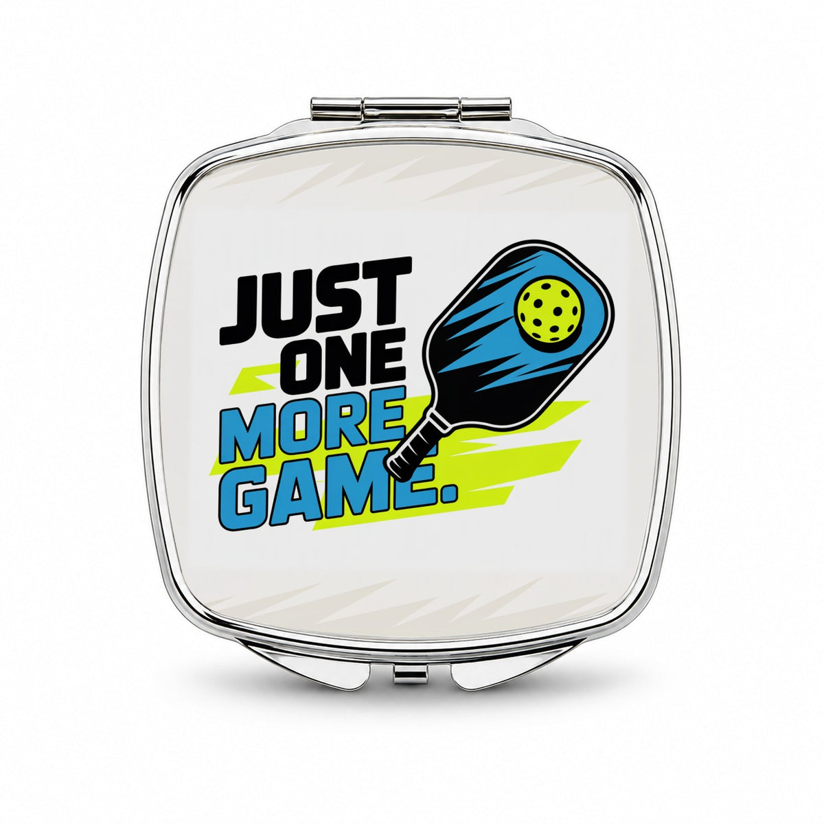 Just One More Game Sporty Pickleball Small Travel Purse Handbag Pocket Makeup Compact Mirror