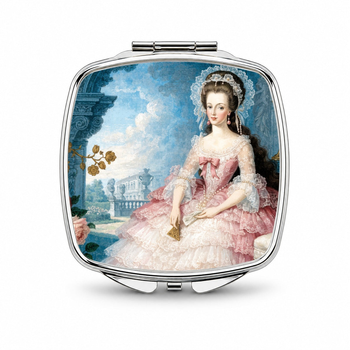 Marie Antoinette French Queen Small Travel Purse Handbag Pocket Makeup Compact Mirror