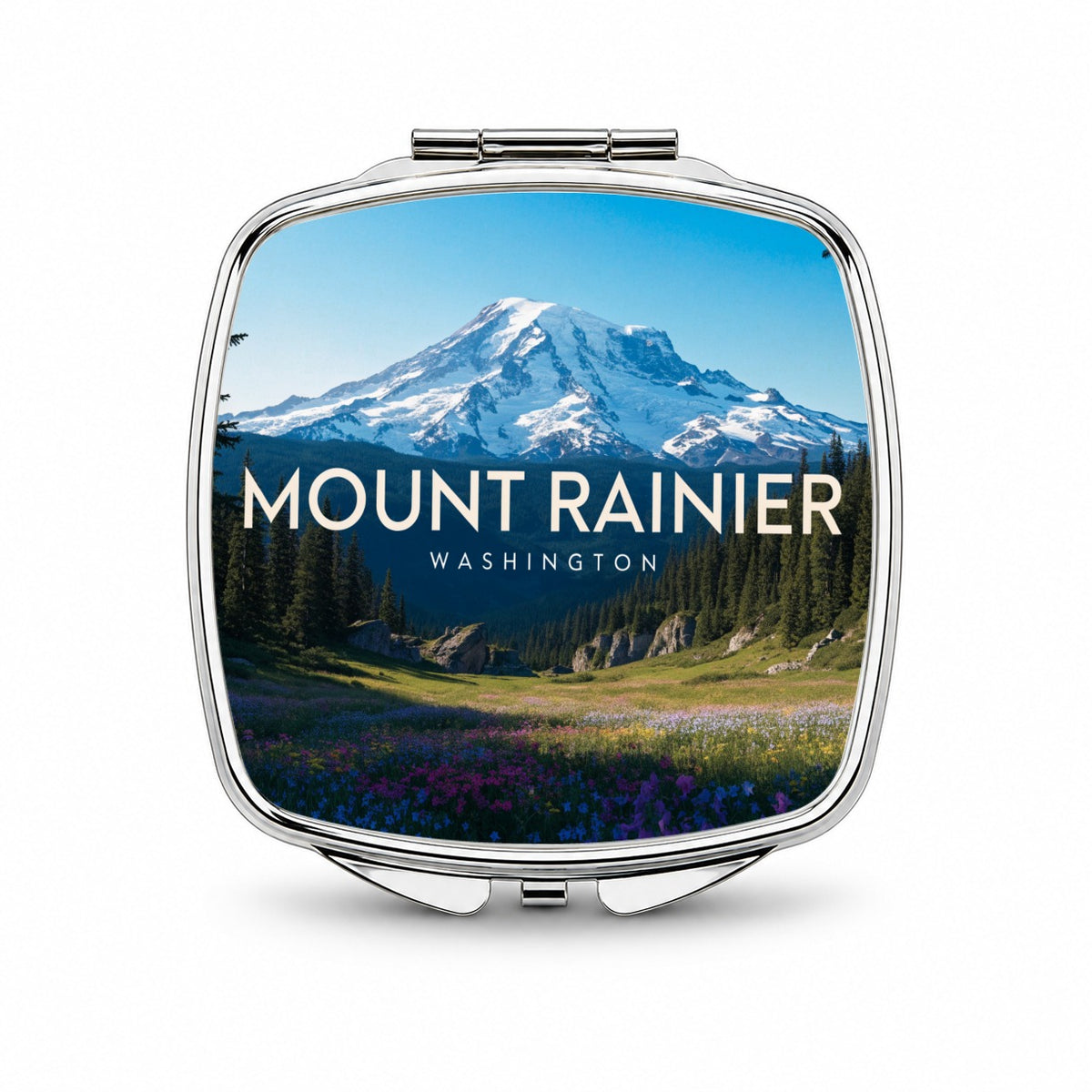 Mount Rainier Washington Travel Small Travel Purse Handbag Pocket Makeup Compact Mirror