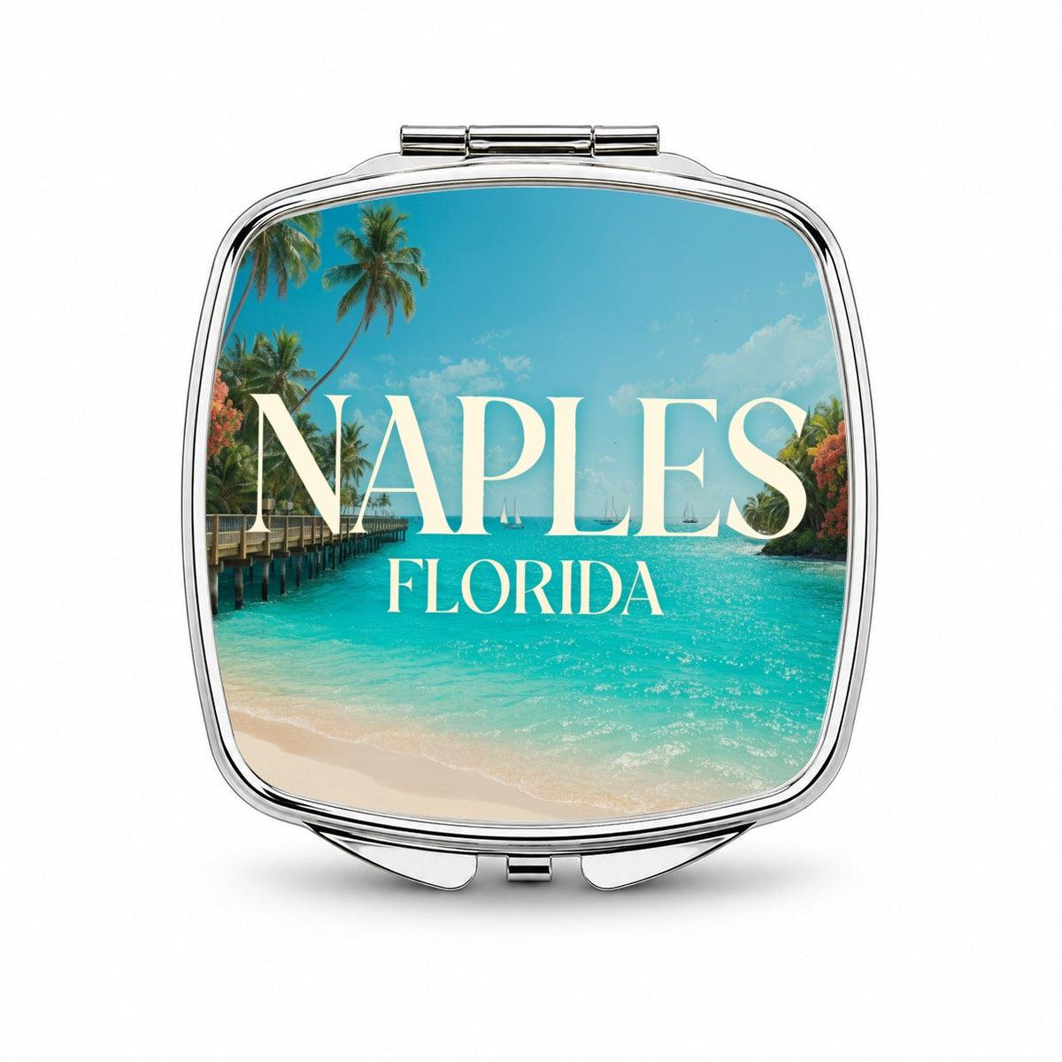 Naples Florida Travel Small Travel Purse Handbag Pocket Makeup Compact Mirror
