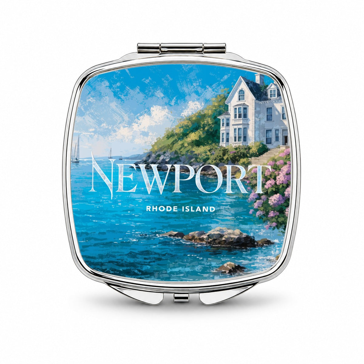 Newport Rhode Island Travel Small Travel Purse Handbag Pocket Makeup Compact Mirror