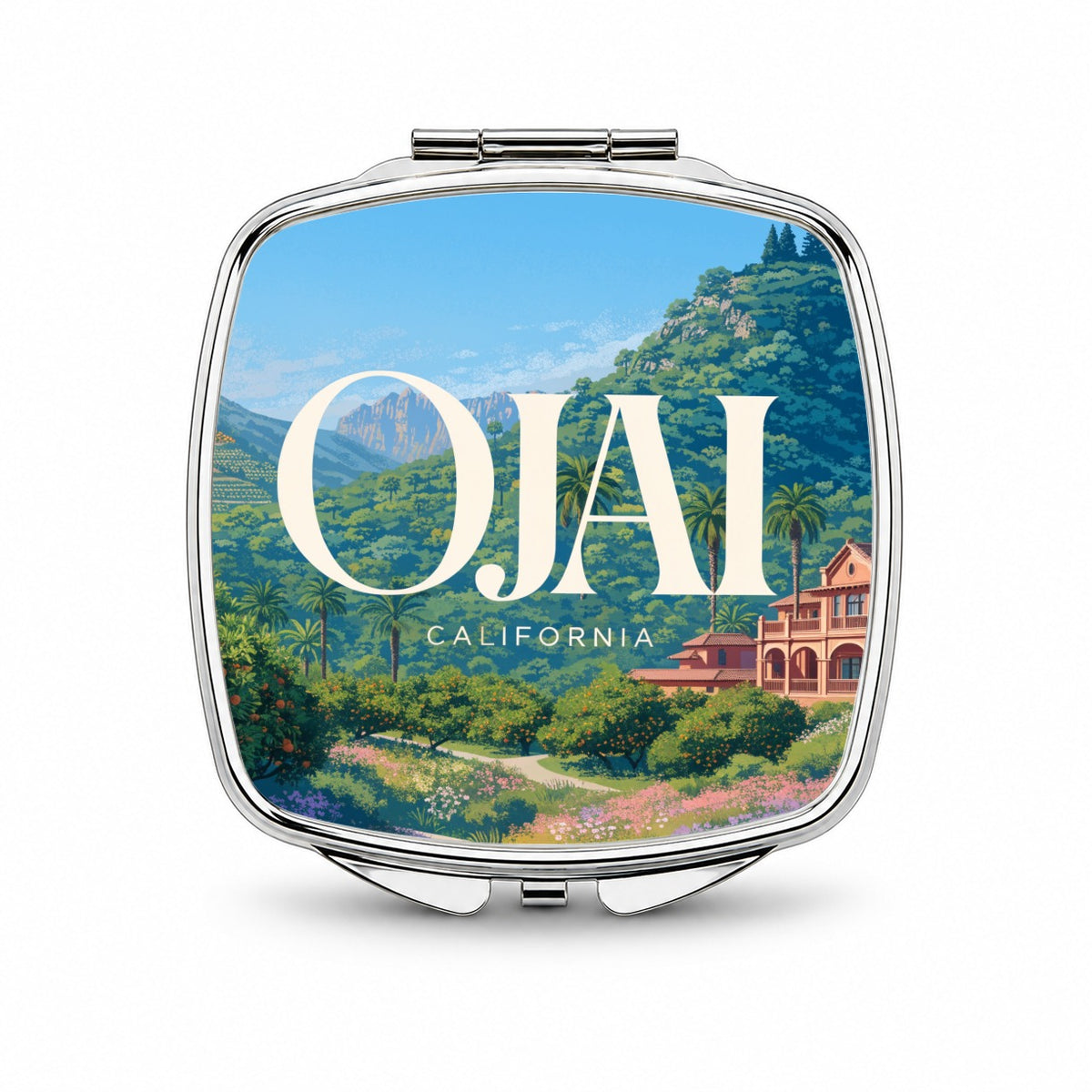 Ojai California Travel Small Travel Purse Handbag Pocket Makeup Compact Mirror