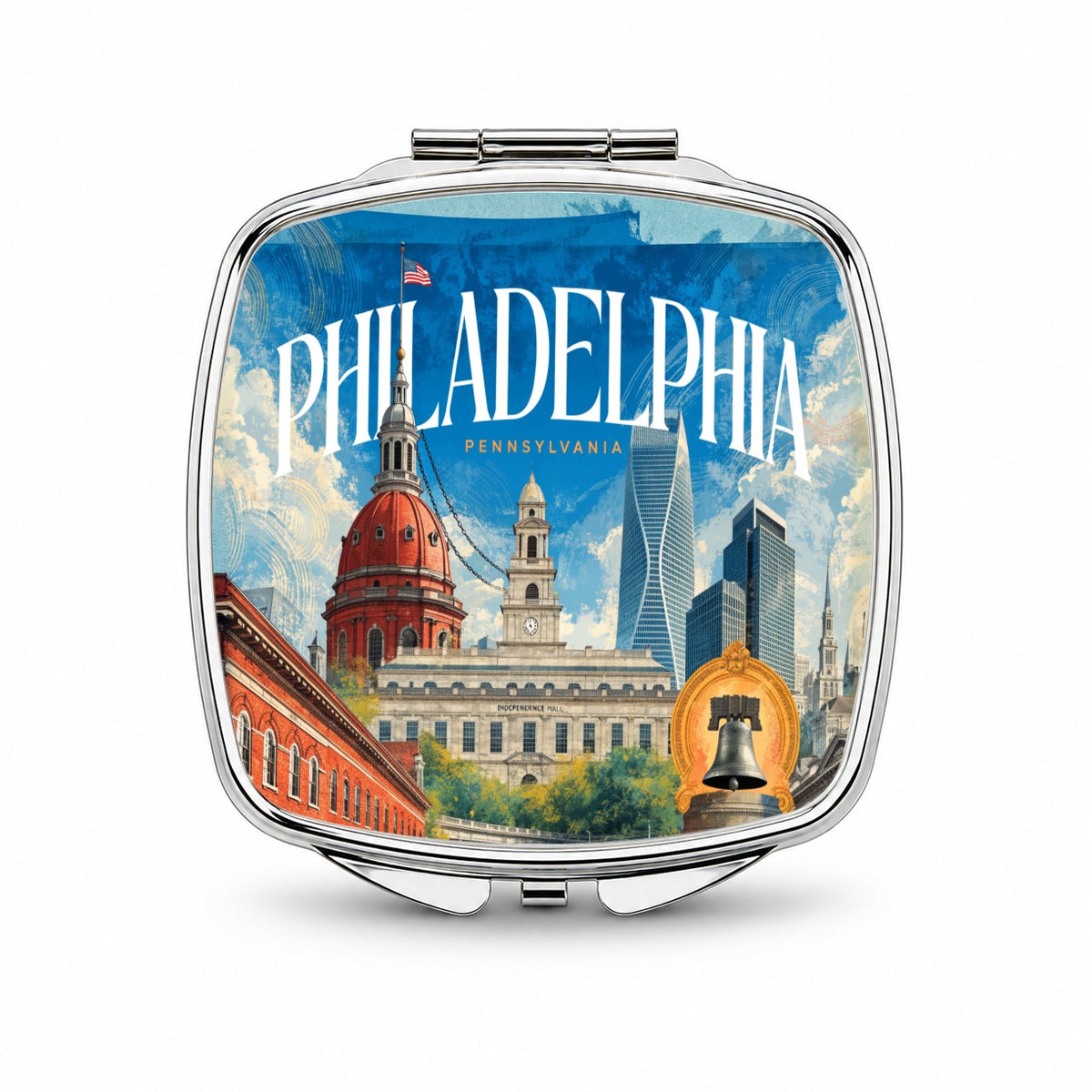 Philadelphia Pennsylvania Travel Small Travel Purse Handbag Pocket Makeup Compact Mirror