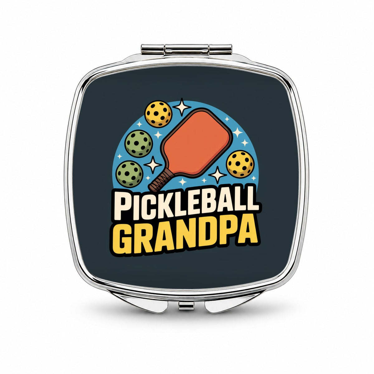Pickleball Grandpa Small Travel Purse Handbag Pocket Makeup Compact Mirror