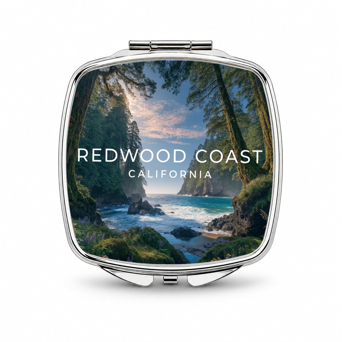 Redwood Coast California Travel Small Travel Purse Handbag Pocket Makeup Compact Mirror