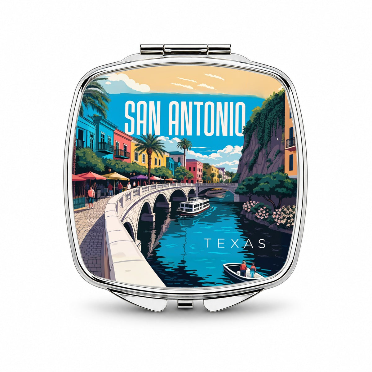 San Antonio Texas Travel Small Travel Purse Handbag Pocket Makeup Compact Mirror