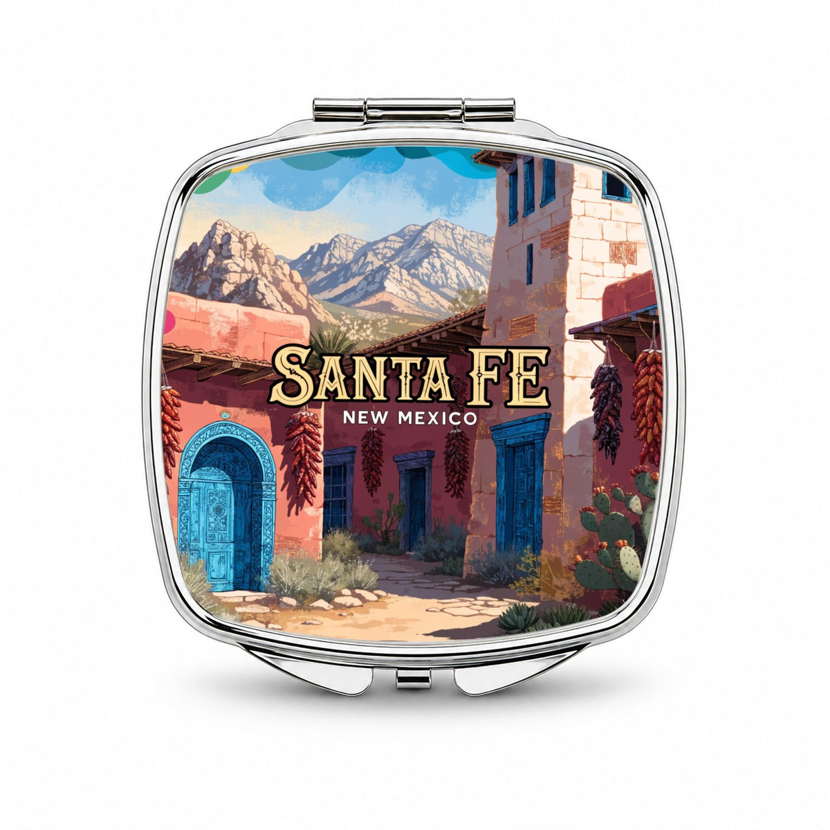 Santa Fe New Mexico Travel Small Travel Purse Handbag Pocket Makeup Compact Mirror