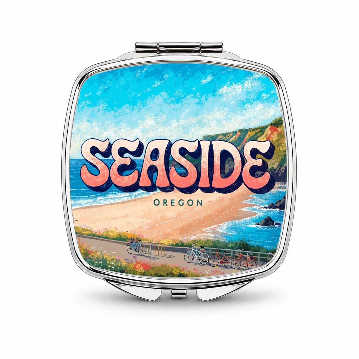 Seaside Oregon Travel Small Travel Purse Handbag Pocket Makeup Compact Mirror