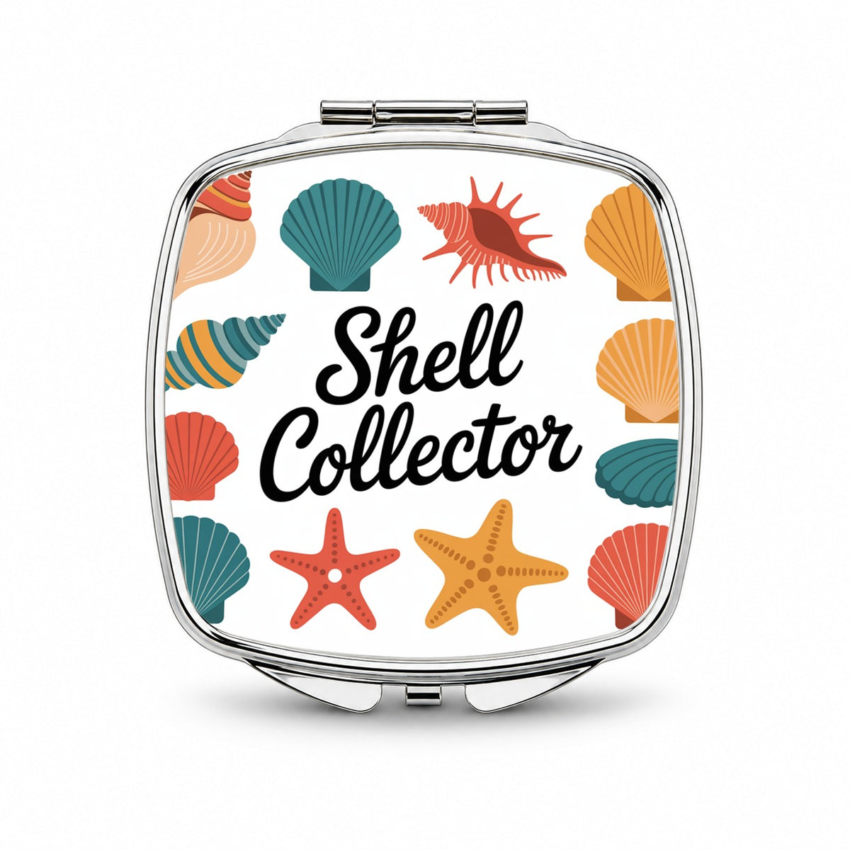 Shell Collector Seashells Small Travel Purse Handbag Pocket Makeup Compact Mirror