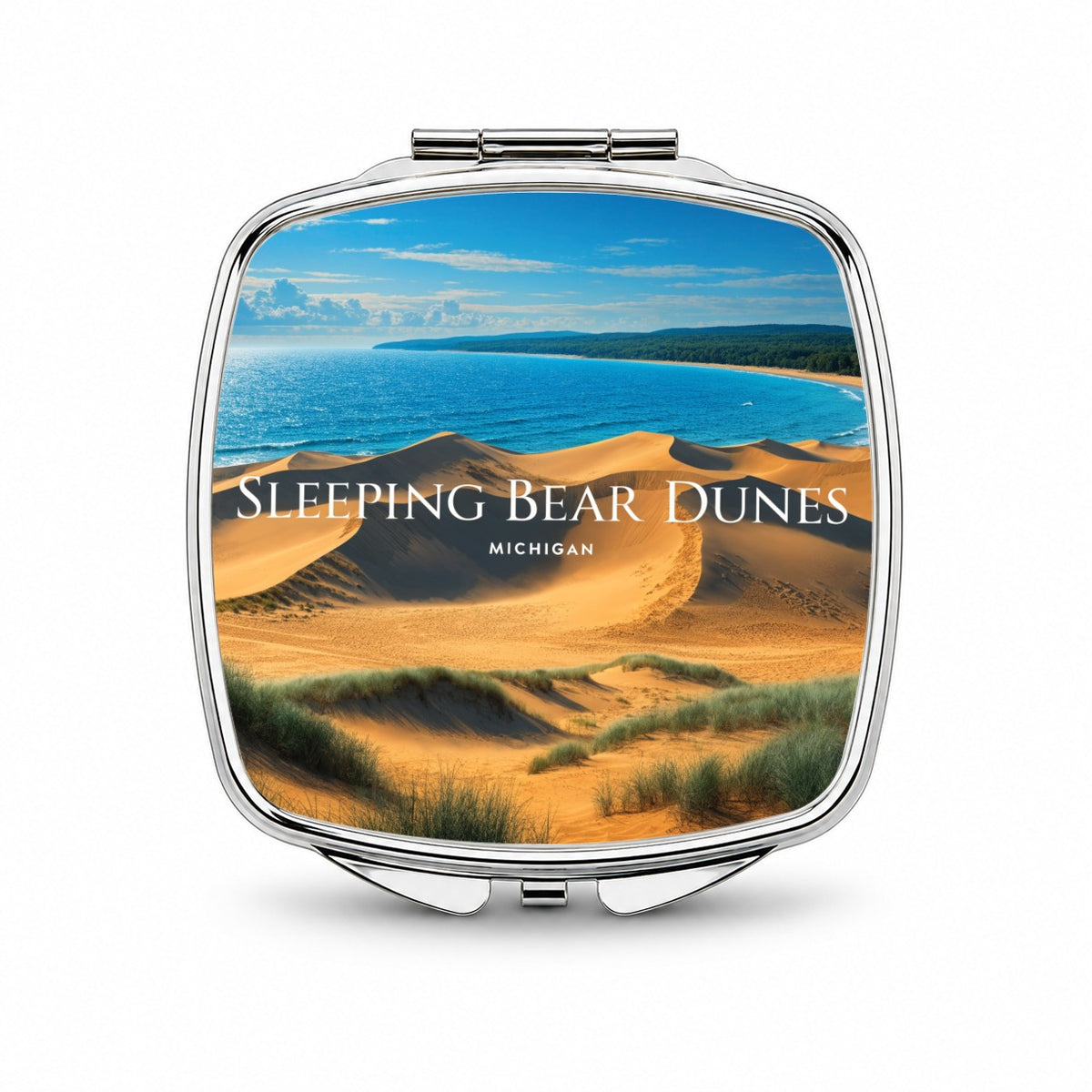 Sleeping Bear Dunes Michigan Travel Small Travel Purse Handbag Pocket Makeup Compact Mirror