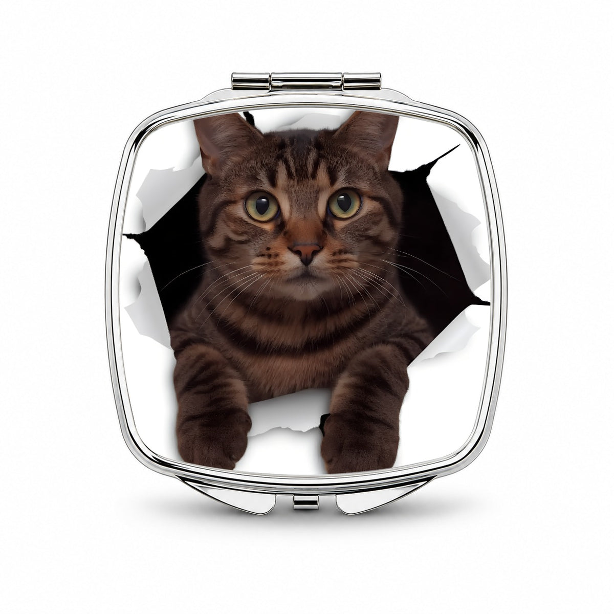 Tabby Cat Breakout Small Travel Purse Handbag Pocket Makeup Compact Mirror