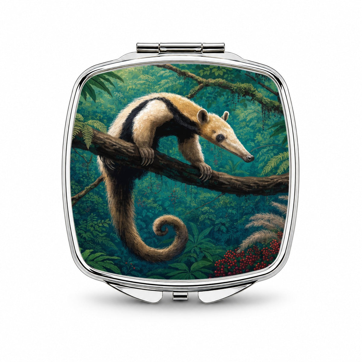 Tamandua Tropical Forest Small Travel Purse Handbag Pocket Makeup Compact Mirror