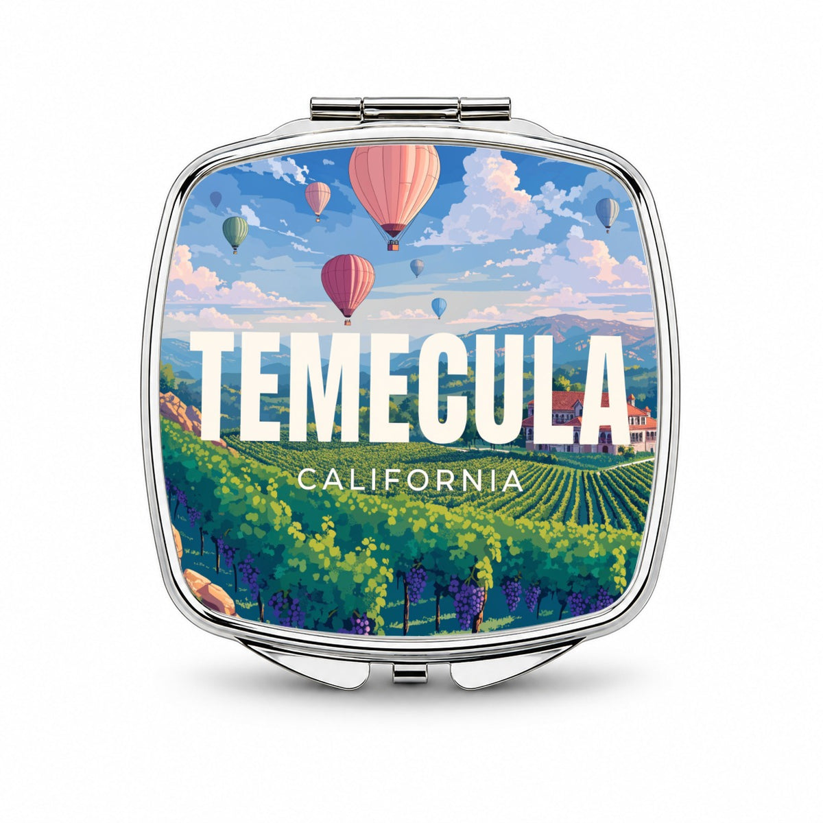 Temecula California Travel Small Travel Purse Handbag Pocket Makeup Compact Mirror