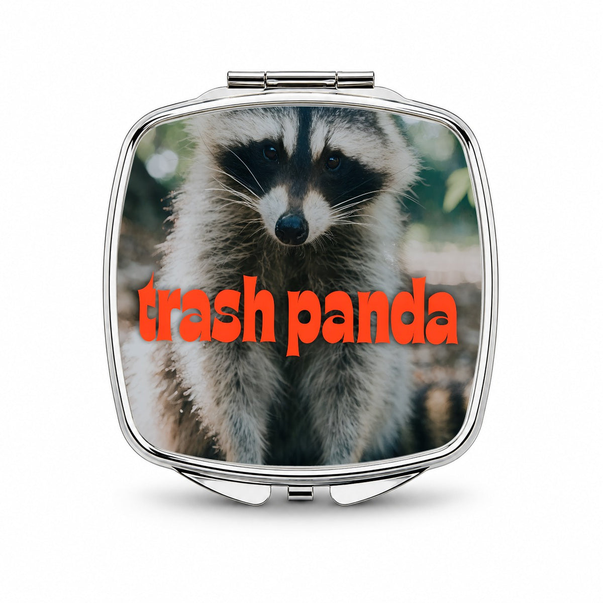 Trash Panda Raccoon Funny Small Travel Purse Handbag Pocket Makeup Compact Mirror