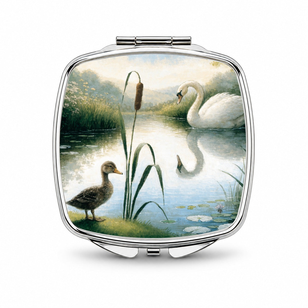 Ugly Duckling Fairy Tale Small Travel Purse Handbag Pocket Makeup Compact Mirror