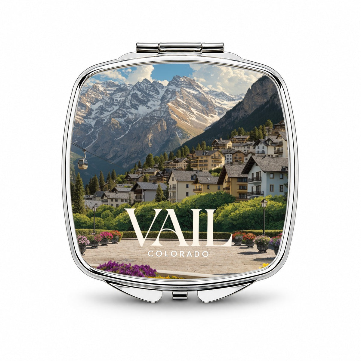 Vail Colorado Travel Small Travel Purse Handbag Pocket Makeup Compact Mirror