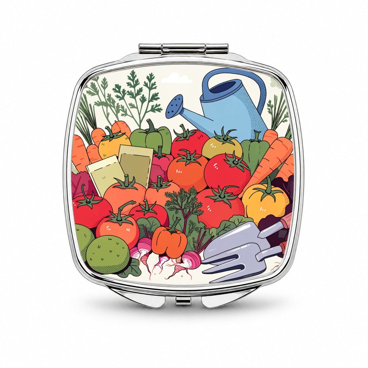 Vegetable Gardening Garden Small Travel Purse Handbag Pocket Makeup Compact Mirror