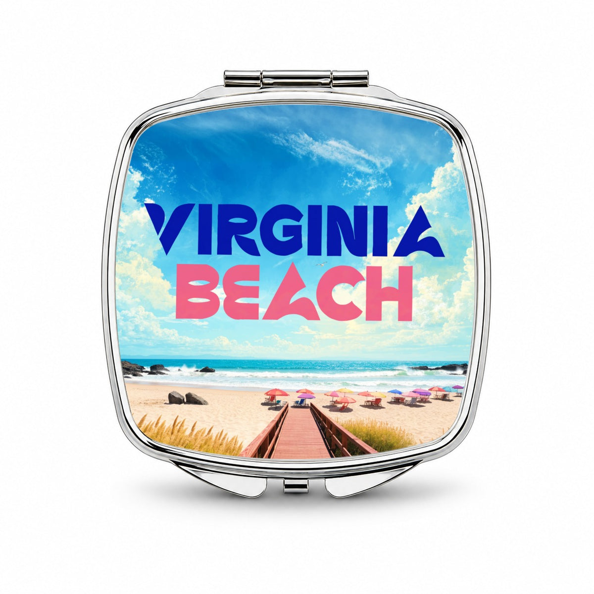 Virginia Beach Travel Small Travel Purse Handbag Pocket Makeup Compact Mirror
