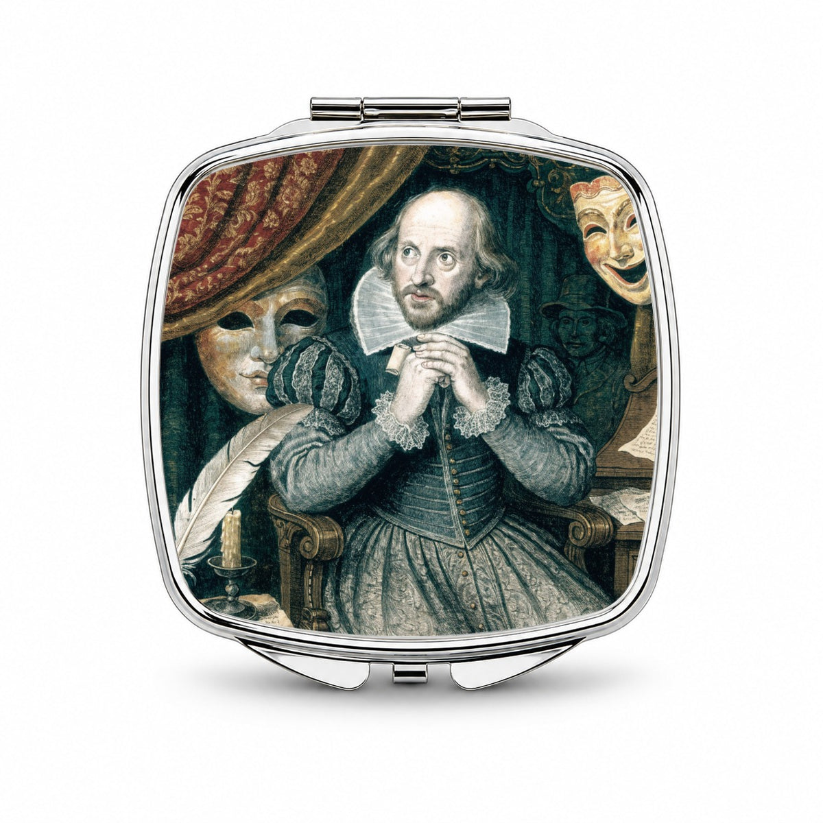 William Shakespeare Playwright Small Travel Purse Handbag Pocket Makeup Compact Mirror