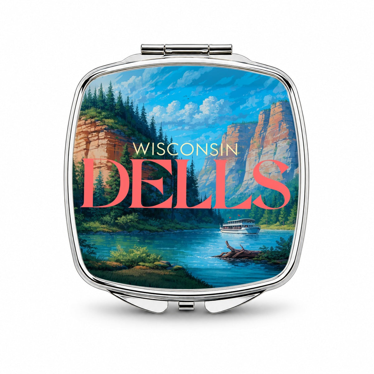 Wisconsin Dells Travel Small Travel Purse Handbag Pocket Makeup Compact Mirror