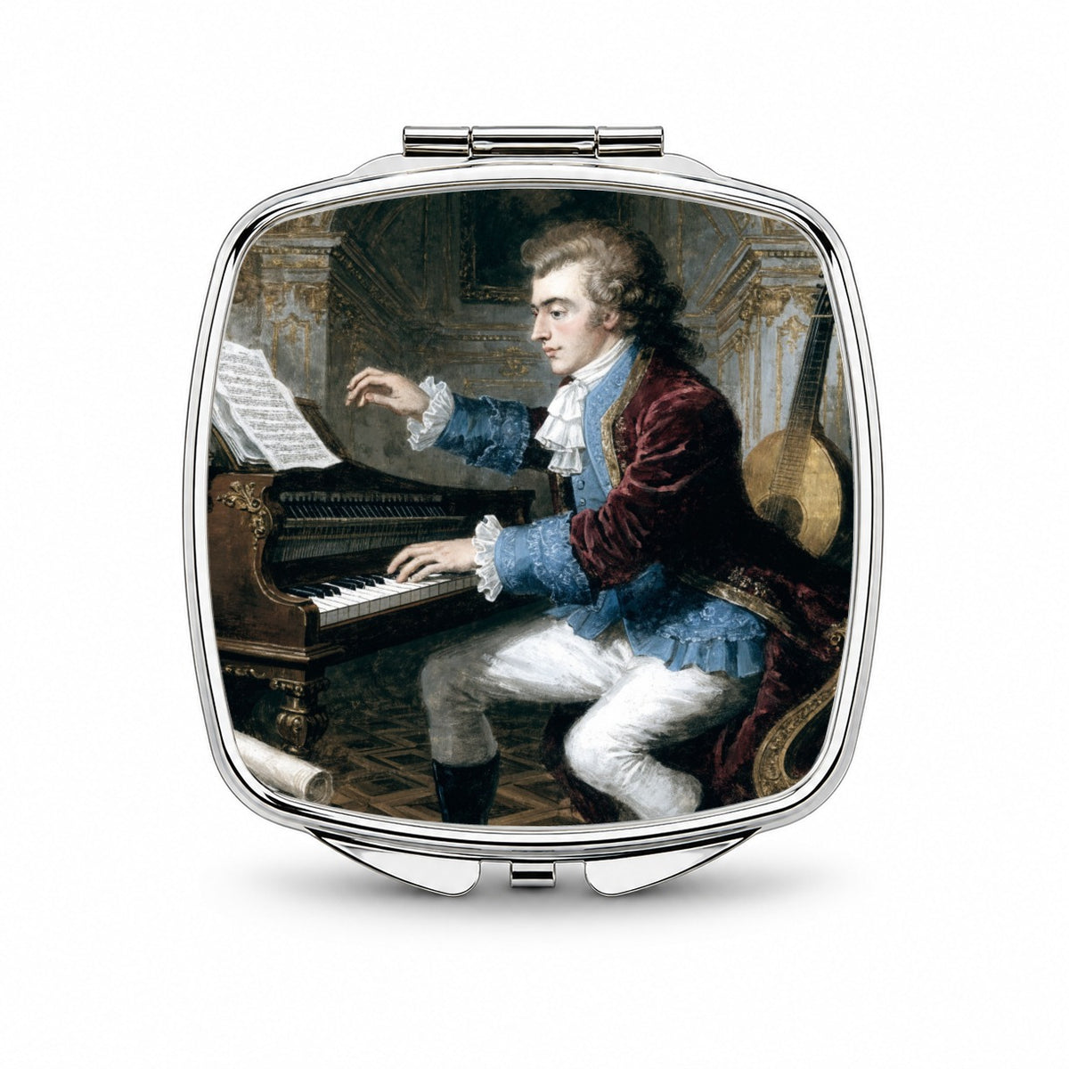Wolfgang Mozart Composer Small Travel Purse Handbag Pocket Makeup Compact Mirror
