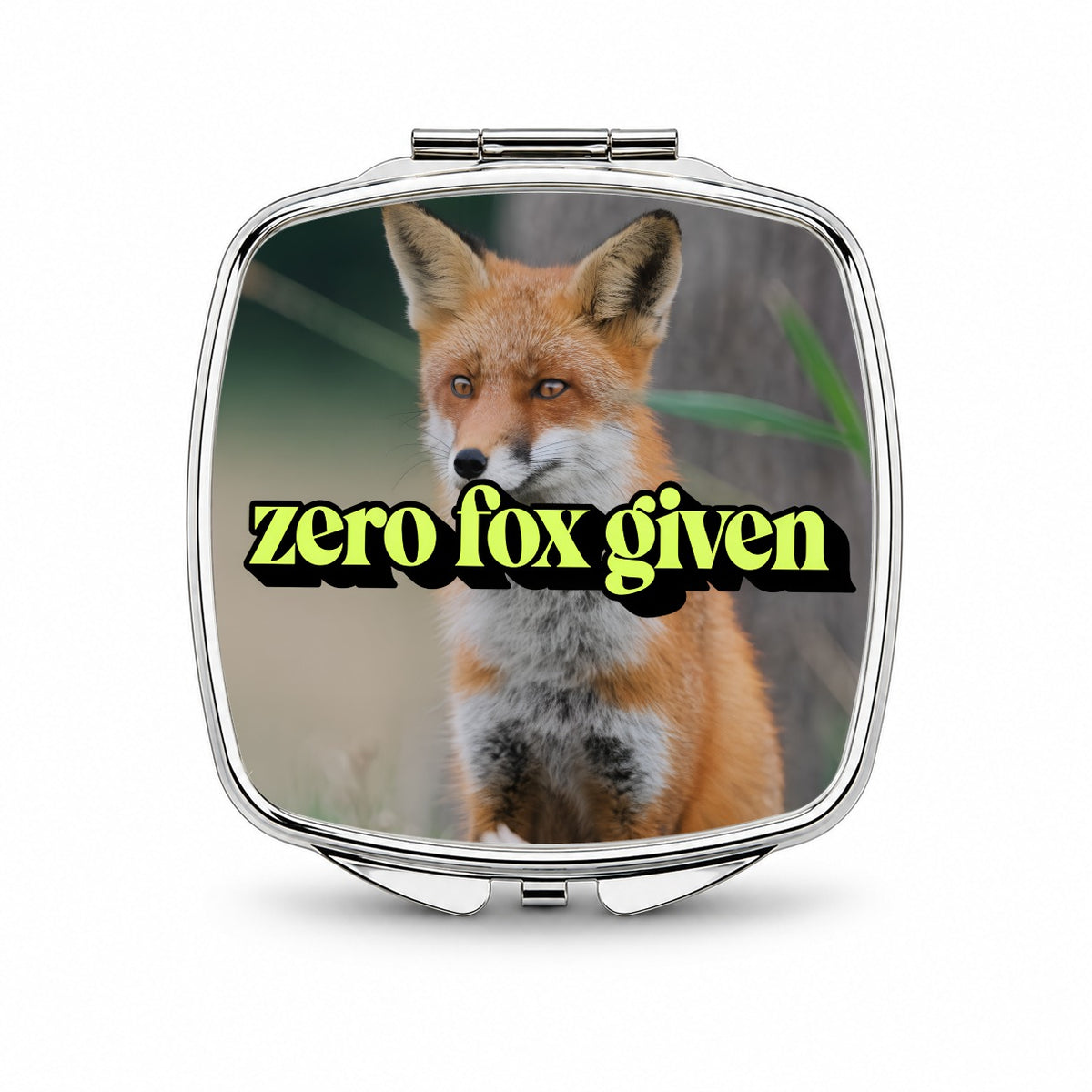 Zero Fox Given Funny Small Travel Purse Handbag Pocket Makeup Compact Mirror