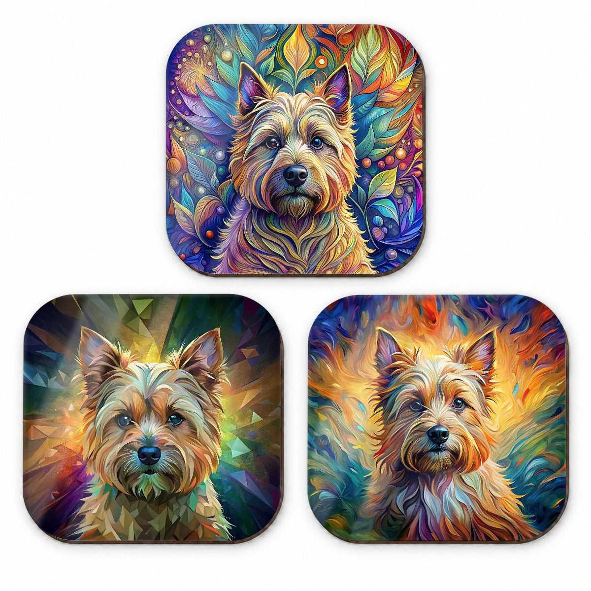 Cairn Terrier Dog French Art Fridge Magnet Set