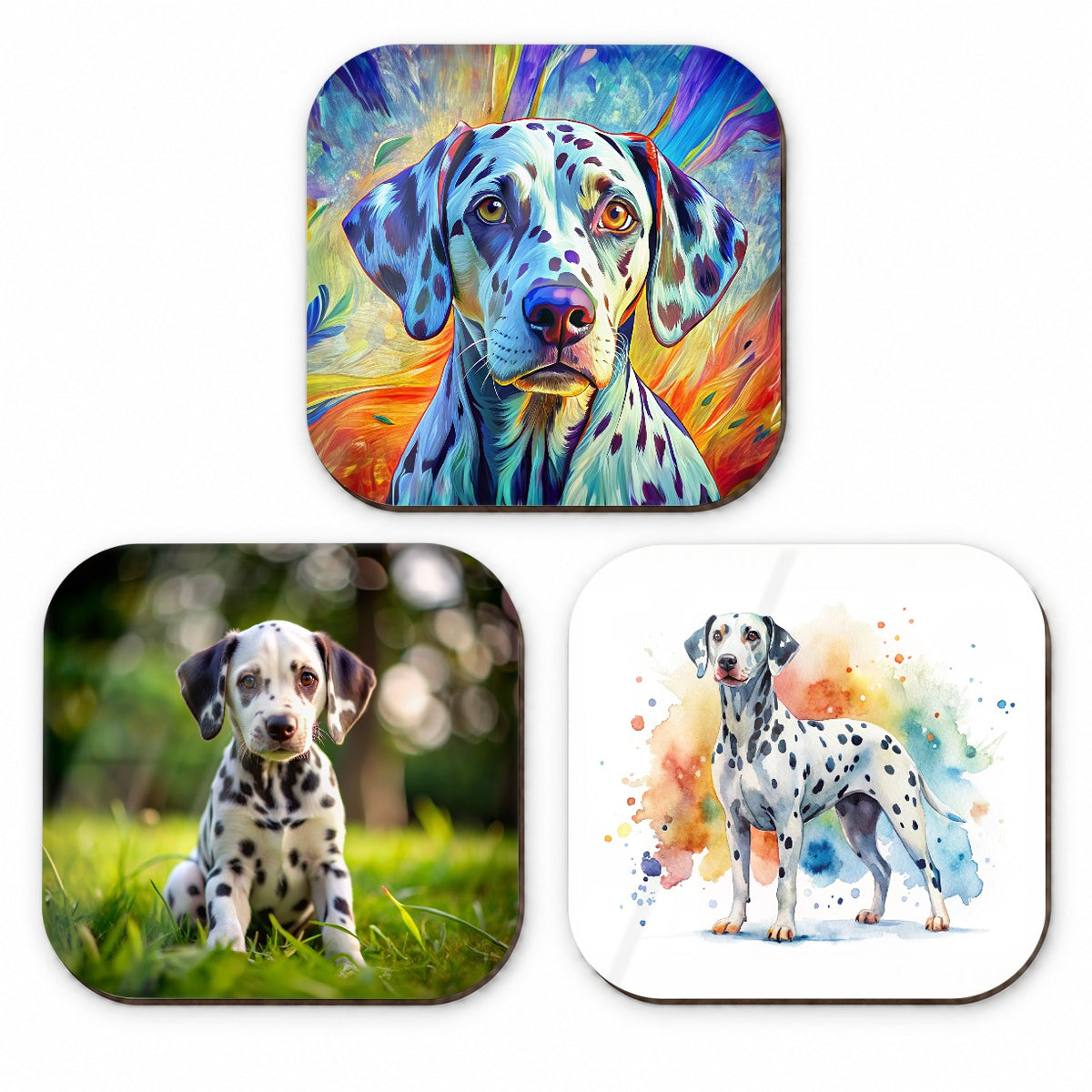 Dalmatian Dog Modern Photo Art Fridge Magnet Set