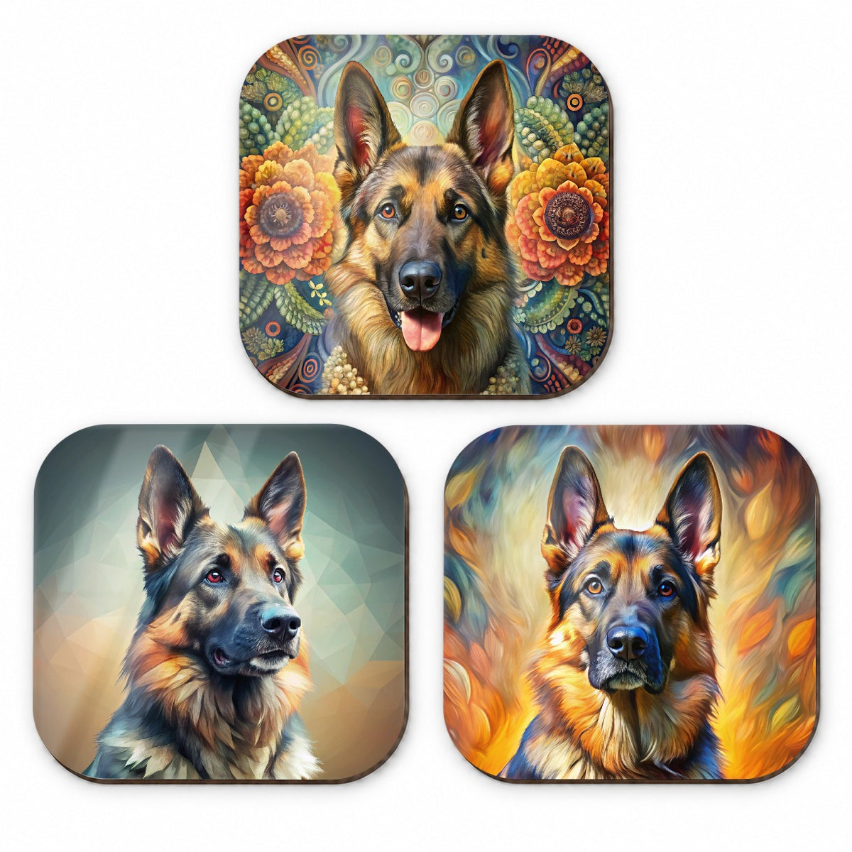 German Shepherd Dog French Art Fridge Magnet Set