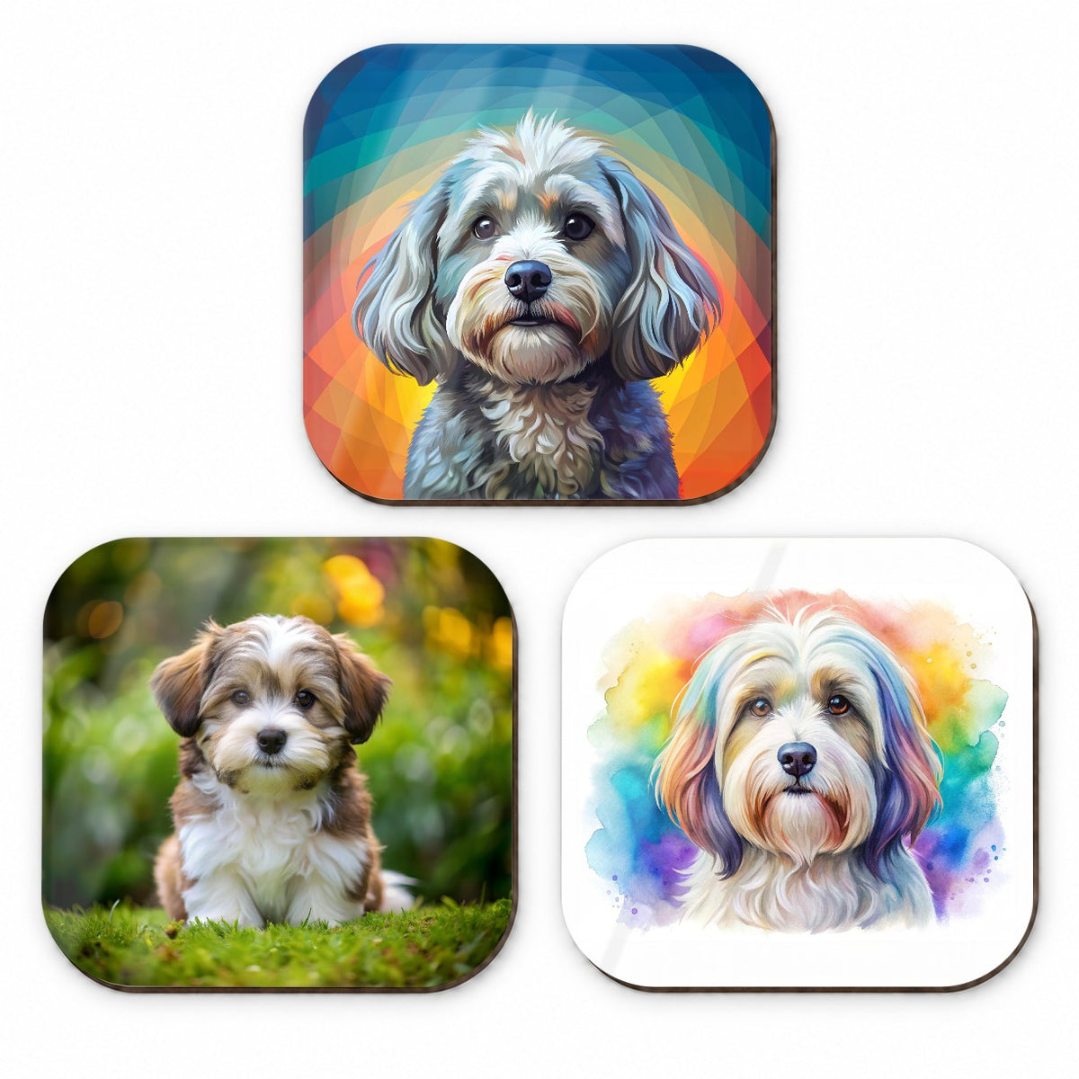 Havanese Dog Modern Photo Art Fridge Magnet Set