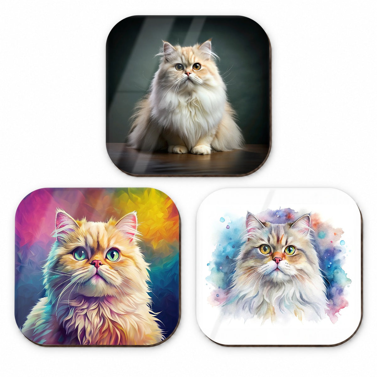 Persian Cat Modern Photo Art Fridge Magnet Set