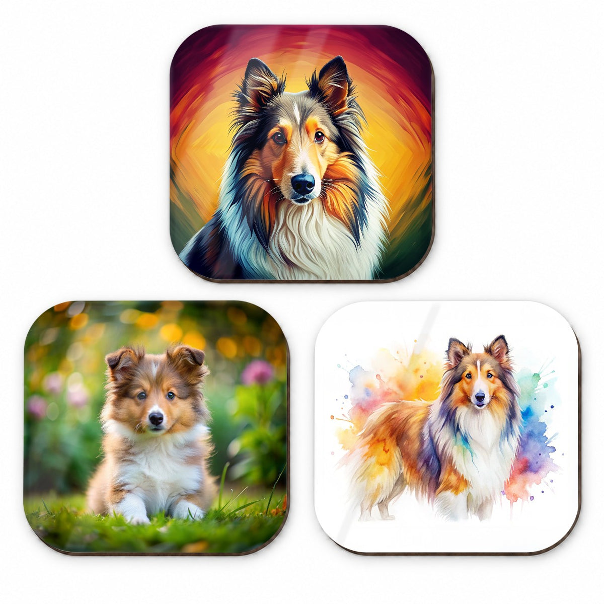 Shetland Sheepdog Sheltie Dog Modern Photo Art Fridge Magnet Set