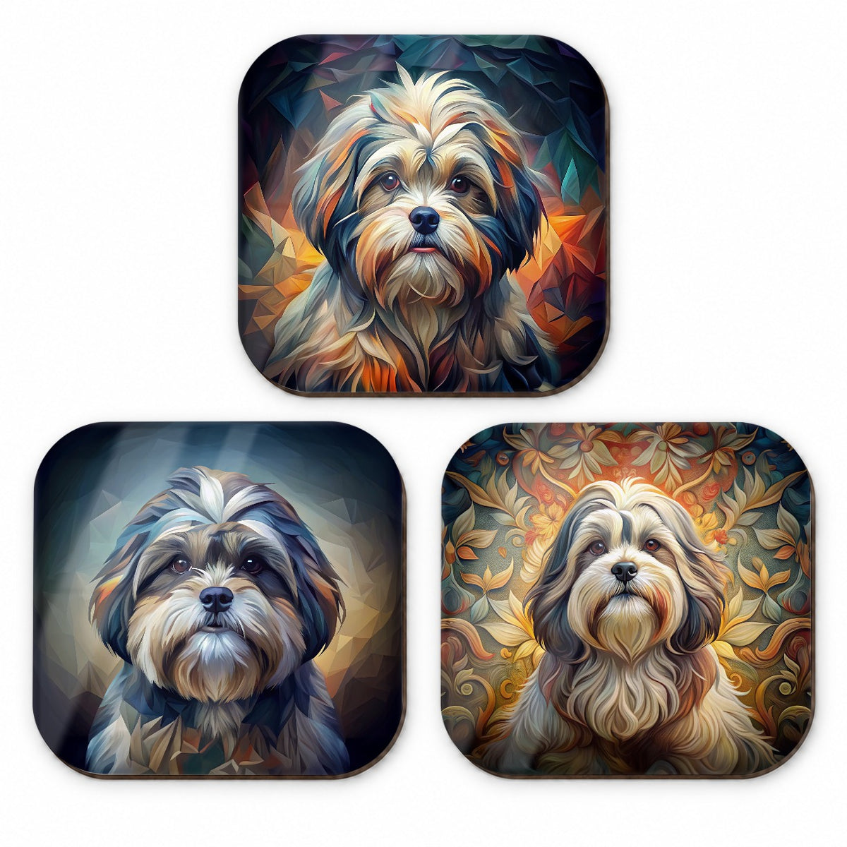 Shih Tzu Dog Abstract Art Fridge Magnet Set