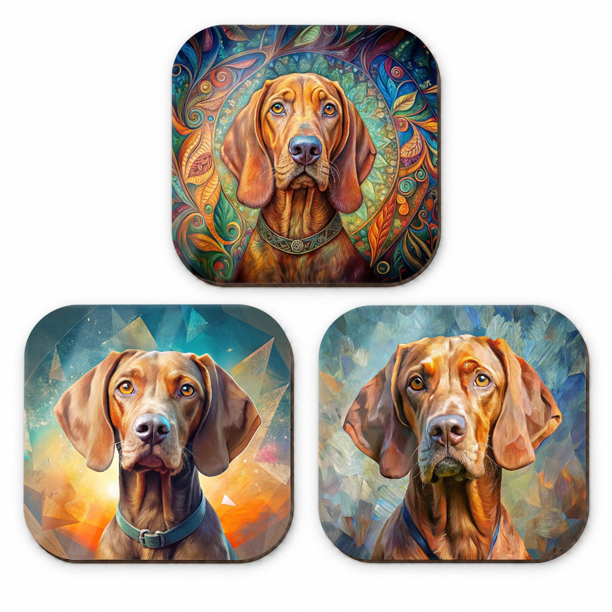 Vizsla Dog French Art Fridge Magnet Set