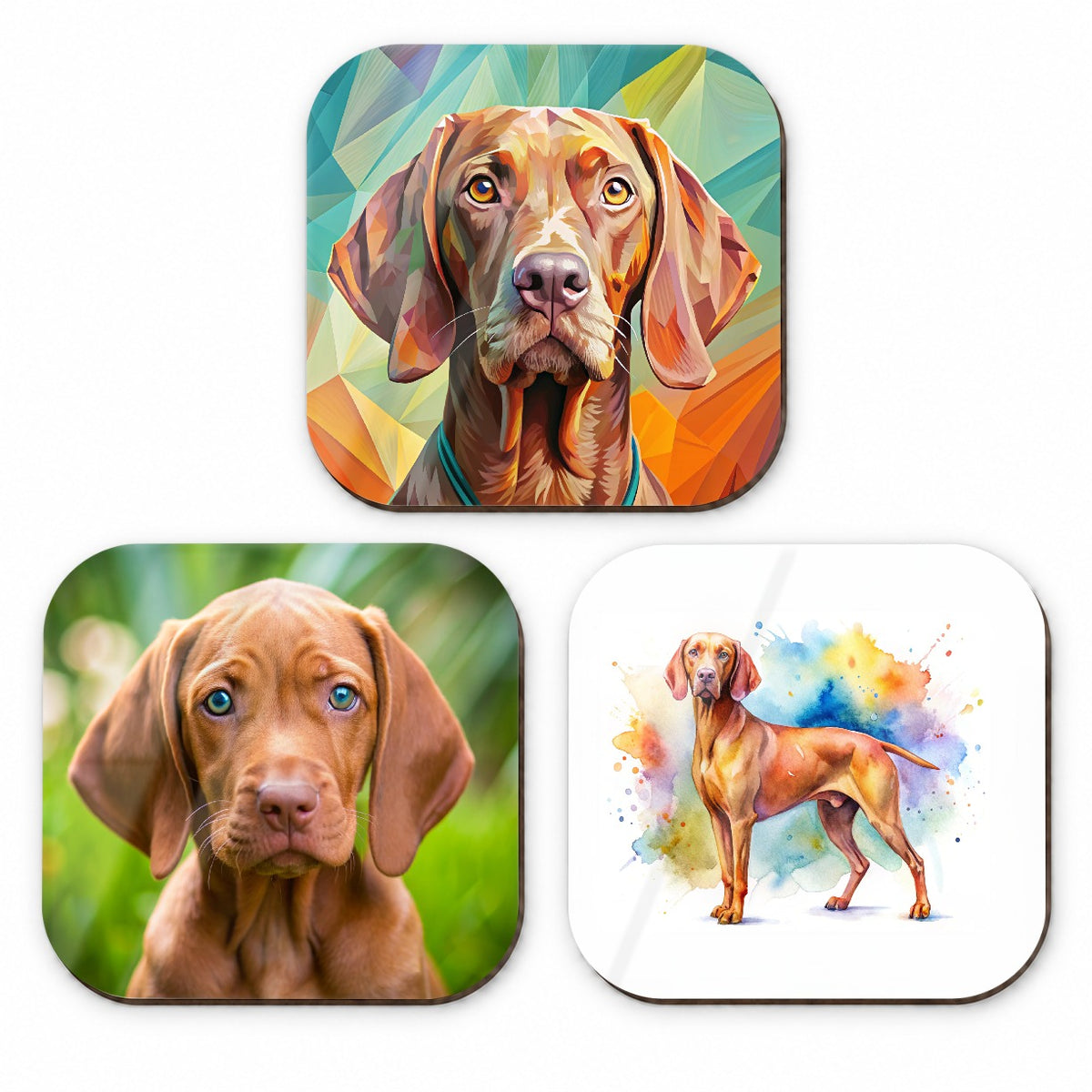 Vizsla Dog Modern Photo Art Fridge Magnet Set