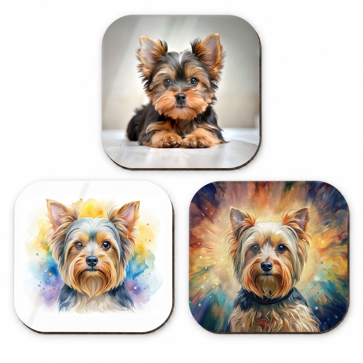 Yorkshire Terrier Yorkie Dog Modern Photo Art Fridge Magnet Set