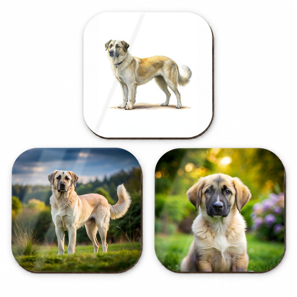 Anatolian Shepherd Dog Photo Illustration Fridge Magnet Set