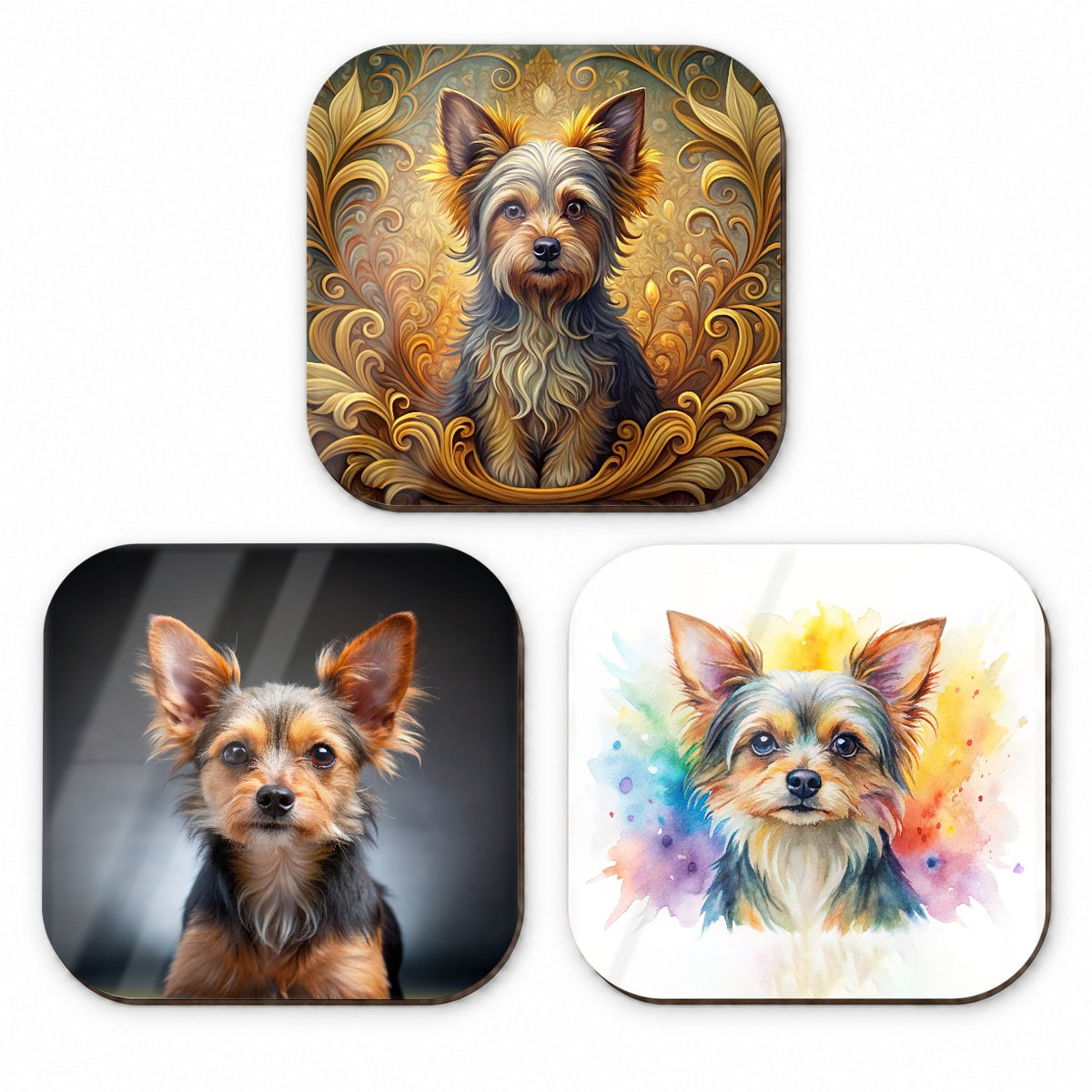 Chorkie Dog Modern Photo Art Fridge Magnet Set