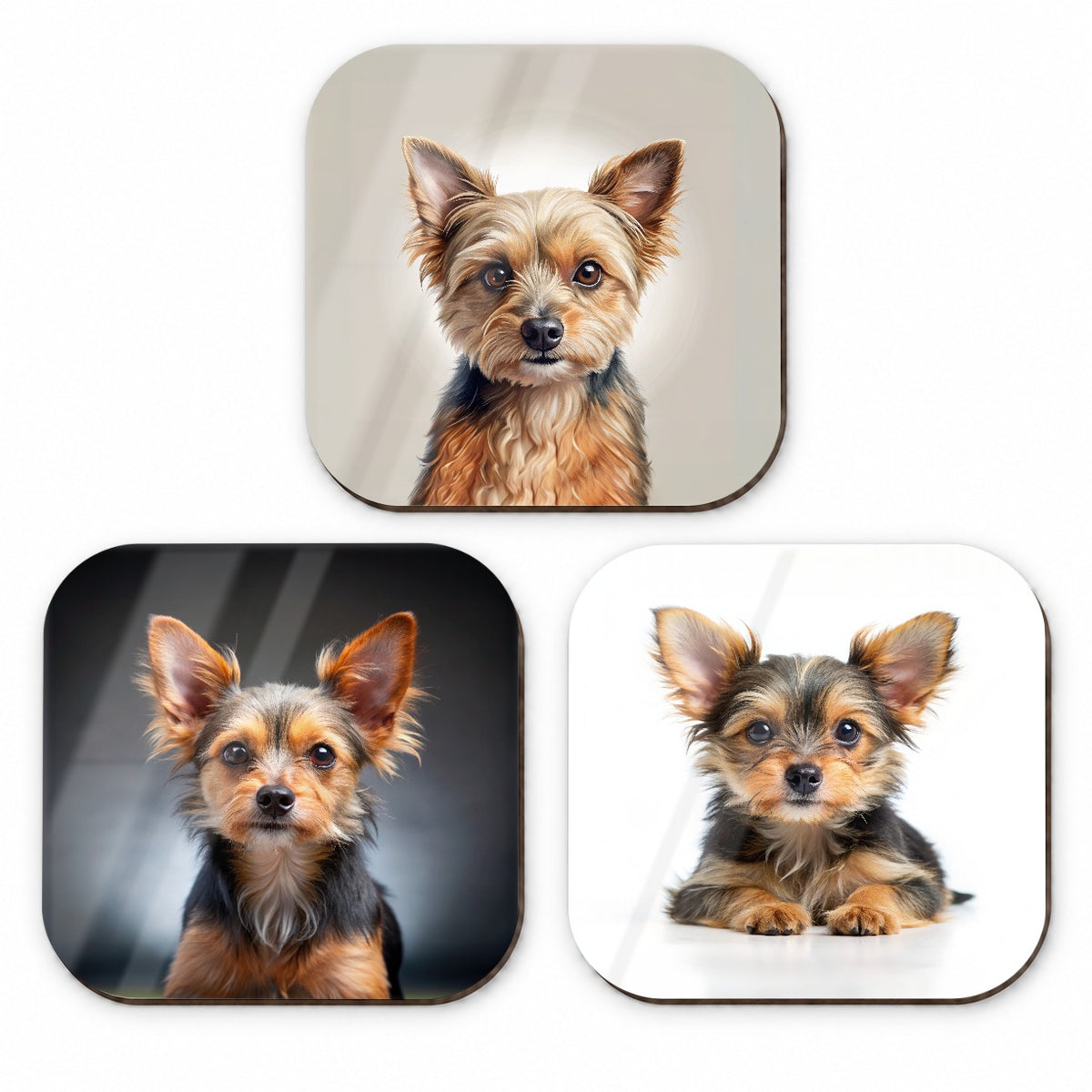 Chorkie Dog Photo Illustration Fridge Magnet Set