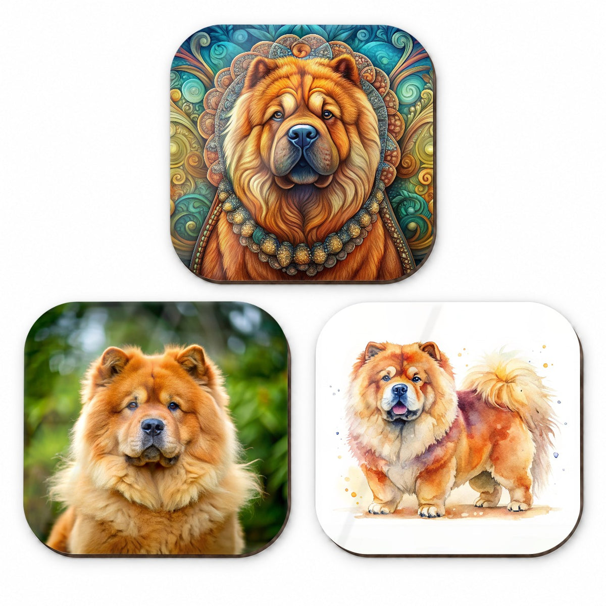 Chow Chow Dog Modern Photo Art Fridge Magnet Set