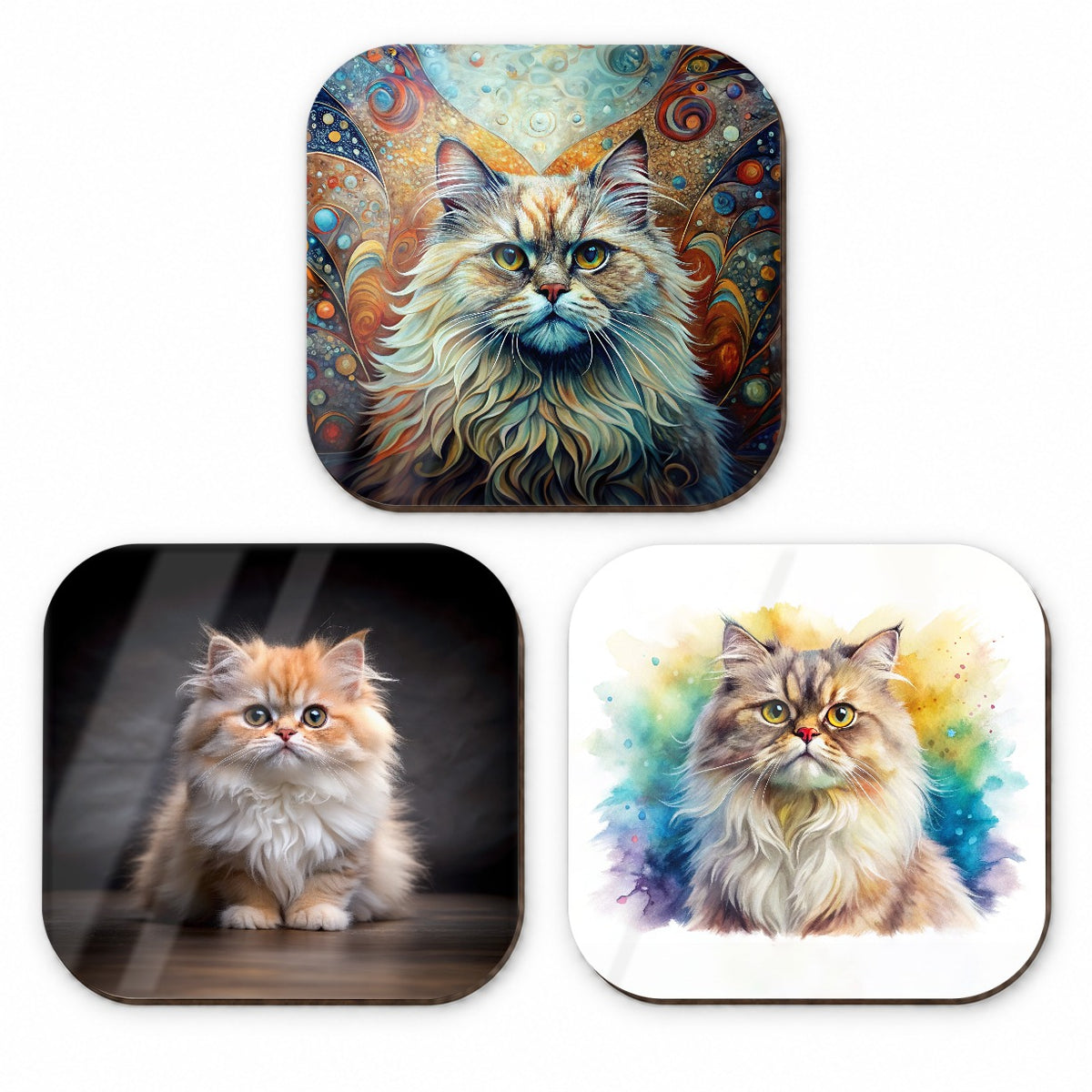Classic Persian Cat Modern Photo Art Fridge Magnet Set