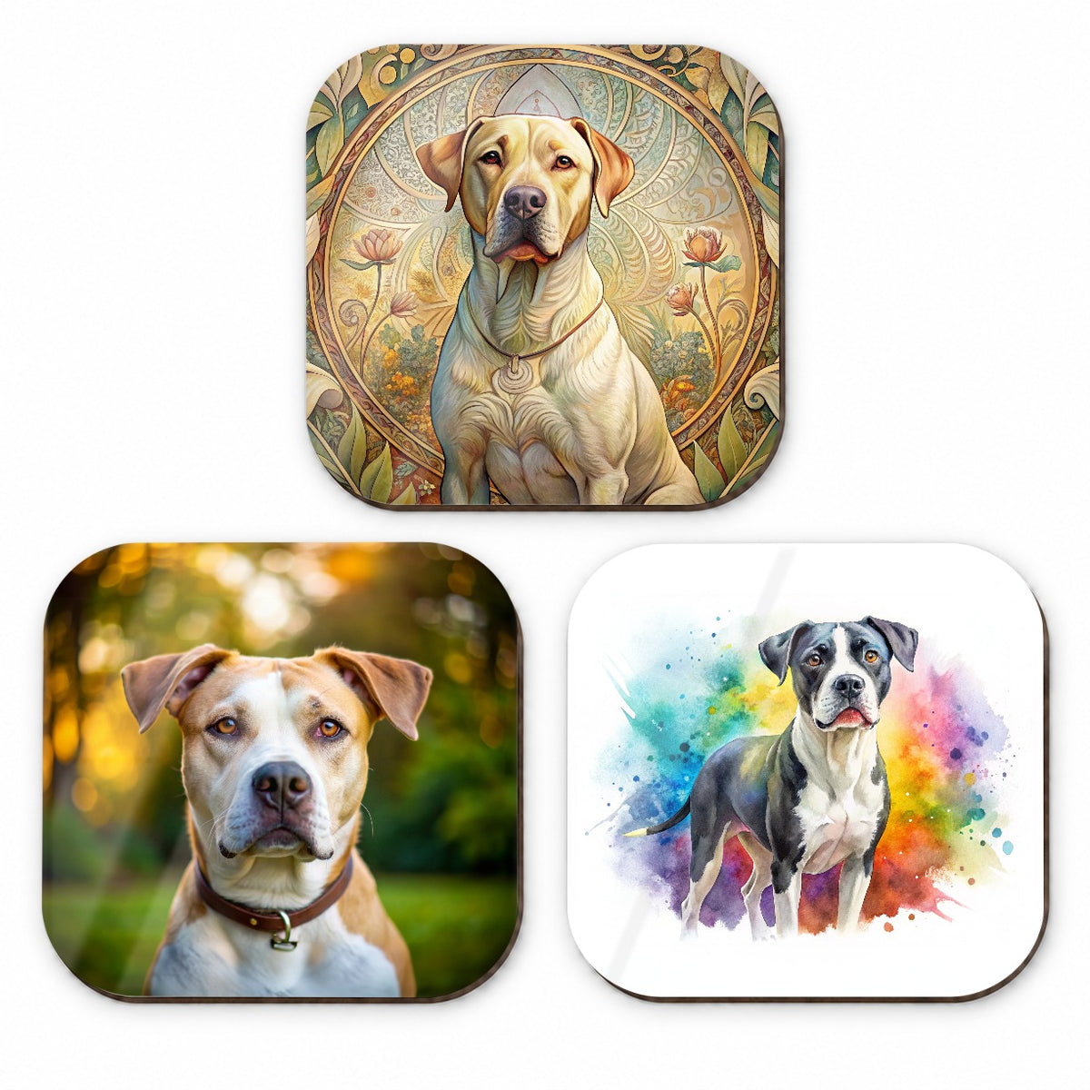 Labrabull Dog Modern Photo Art Fridge Magnet Set