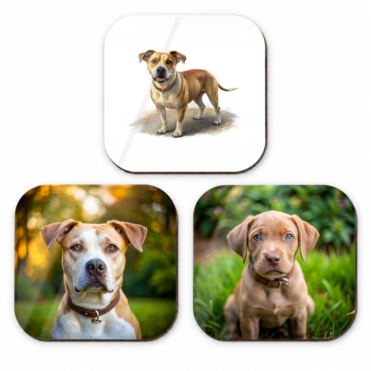 Labrabull Dog Photo Illustration Fridge Magnet Set