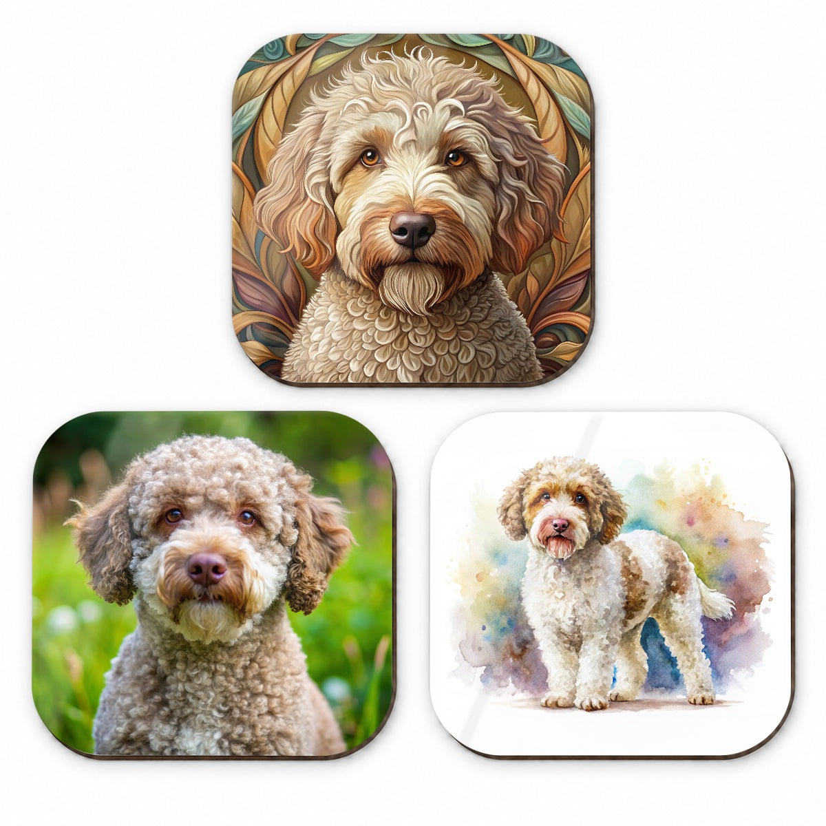 Lagotto Romagnolo Dog Modern Photo Art Fridge Magnet Set