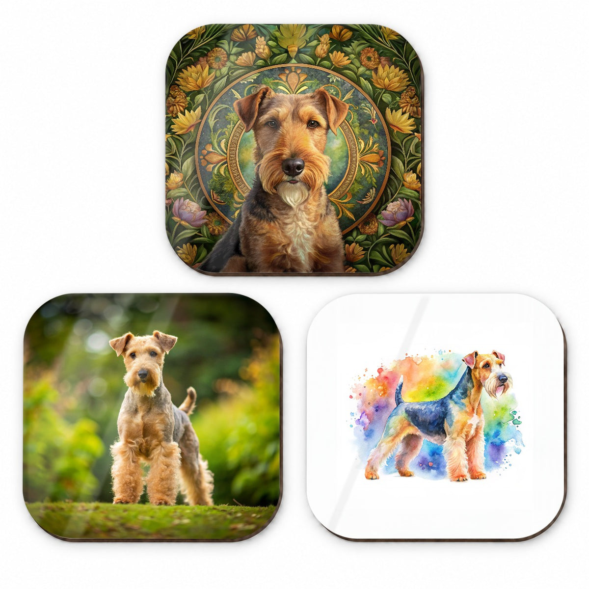 Lakeland Terrier Dog Modern Photo Art Fridge Magnet Set