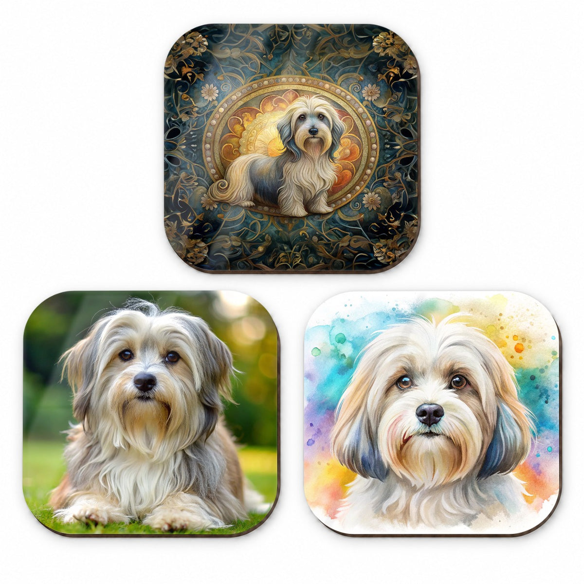 Lowchen Little Lion Dog Modern Photo Art Fridge Magnet Set