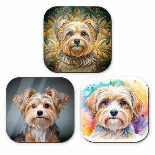 Morkie Dog Modern Photo Art Fridge Magnet Set